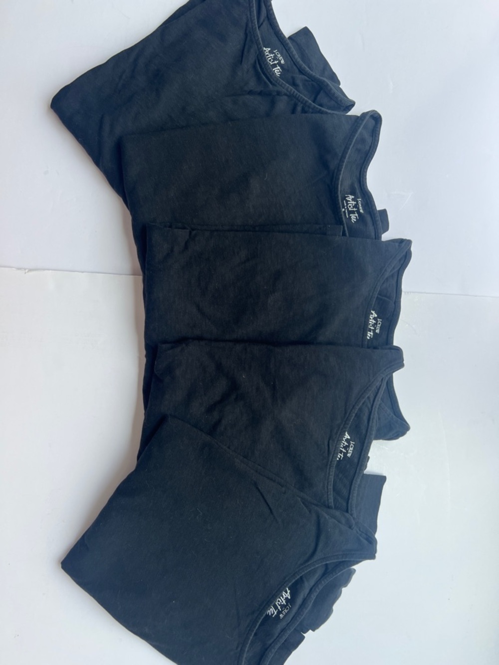 J. Crew Factory Artist Black Long Sleeve Tees (Set of 5) - Picture 2 of 3